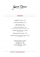 Menu Le Quai Ouest - Poissons 