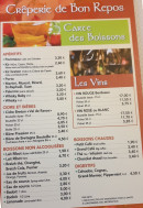 Carte et menu de Crêperie de Bon Repos à Bon Repos sur Blavet  — les boissons