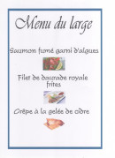 Carte et menu de Bigouden Blues Restaurant à Pleubian — Le menu du large