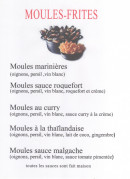 Carte et menu de Bigouden Blues Restaurant à Pleubian — Les moules frites