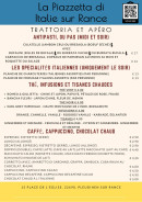 Carte et menu de La Piazzetta de Italie à Pleudihen sur Rance — Les antipastis, spécialités italiennes, ...