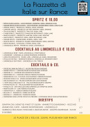Carte et menu de La Piazzetta de Italie à Pleudihen sur Rance — Les spritz, cocktails, ...