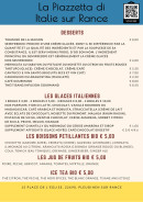Carte et menu de La Piazzetta de Italie à Pleudihen sur Rance — Les desserts, glaces italiennes, ...