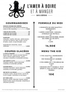 Menu L’amer à boire et à manger - Les gourmandises, formules midi et coupes glacées,...