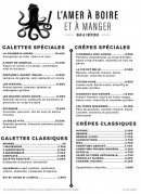 Menu L’amer à boire et à manger - Les galettes spéciales, crêpes spéciales et galettes classiques,...