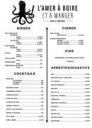 Menu L’amer à boire et à manger - Les bières, cidres et cocktails,...