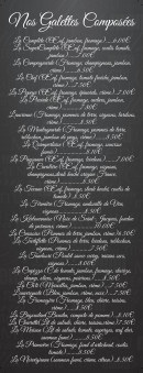 Menu La Crêperie - Galettes composées 