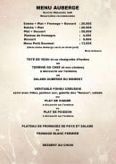 Menu Auberge de la Tour - Menus