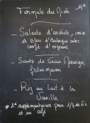 Carte et menu de Auberge de la fontaine aux loups à Saint Sulpice le Dunois — Un exemple de menu du jour