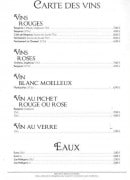 Menu Brasserie carrefour market - Les vins