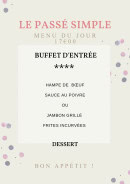 Menu Le passé simple - Un exemple de menu