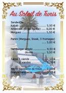 Menu Au Soleil de Tunis - Les sandwichs