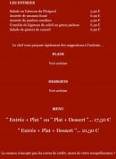 Menu Le Bouchon - Les entrées, menus...