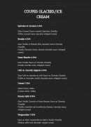Menu Le Bacchus - Les coupes glacées