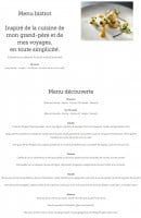 Menu Le Grand Bleu - Le menu bistrot et menu découverte