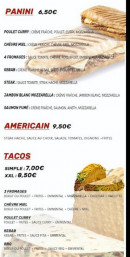 Menu Marc Pizza 24 - Les paninis, américaine, et tacos