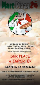 Menu Marc Pizza 24 - carte et menu Marc Pizza 24 Castels et Bézenac