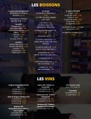 Menu La Gravette - Les boissons et vins