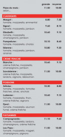 Carte et menu de Chépaou à Sigoulès-et-Flaugeac  — Pizzas