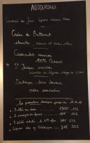 Menu Cabanoix, Châtaigne & Cie - Un exemple de menu du jour