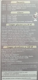 Menu Le Cabanon - Les desserts, glaces, ...