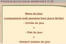 Menu Auberge du Musée - Formule du jour 