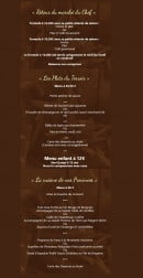 Menu Auberge de la truffe - Le menu à 14,5€; 19.50€; 26,5€; 36€ et menu enfant