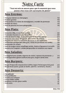 Carte et menu de Le Comptoir des Halles à Sorges et Ligueux en Périgord — La carte