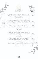 Menu L'Authentique - Le menu