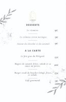Menu L'Authentique - Le menu suite