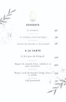 Menu L'Authentique - La carte