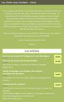 Menu Hôtel de France - Les entrées