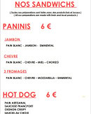 Menu Le Casse Dalle - Les paninis et hot dog