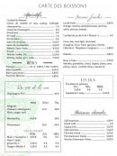 Menu Côté Jardins - Les boissons
