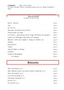 Menu Le Chabrot - apéritifs, boissons