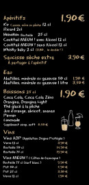 Carte et menu de Meuh à Boulazac Isle Manoire — Apéritifs, eaux, boissons,...