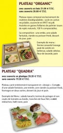 Menu Baud - Le plateau organique et plateau quadra