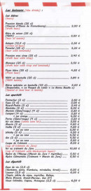 Carte et menu de Le Bistrot de l'Aberge à Labergement Sainte Marie — Bières, apéritifs et digestifs