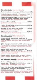 Carte et menu de Le Bistrot de l'Aberge à Labergement Sainte Marie — Viandes, poissons et spécialités