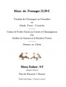 Menu Restaurant Du Fromage - Menu du fromager et enfant 