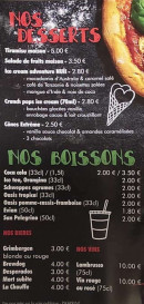 Menu La gouille - Desserts et boissons