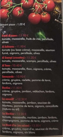 Menu La gouille - Pizzas suite et fin