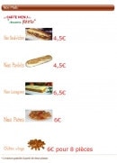 Menu Chouette Pizza - Les plats