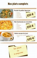 Menu Express O Live - Les plats complet