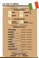 Menu Express O Live - Le bar à pâtes