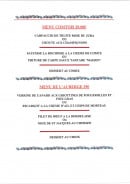 Menu Auberge de Chalezeule - Les menus