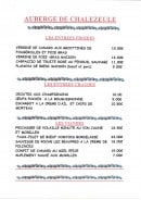 Menu Auberge de Chalezeule - Les entrées et viandes