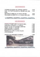 Menu Auberge de Chalezeule - Les poissons et desserts