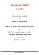 Menu Les Balcons De La Perche - Le menu de la perché