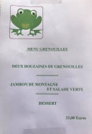 Menu Le Commerce - Le menu grenouilles